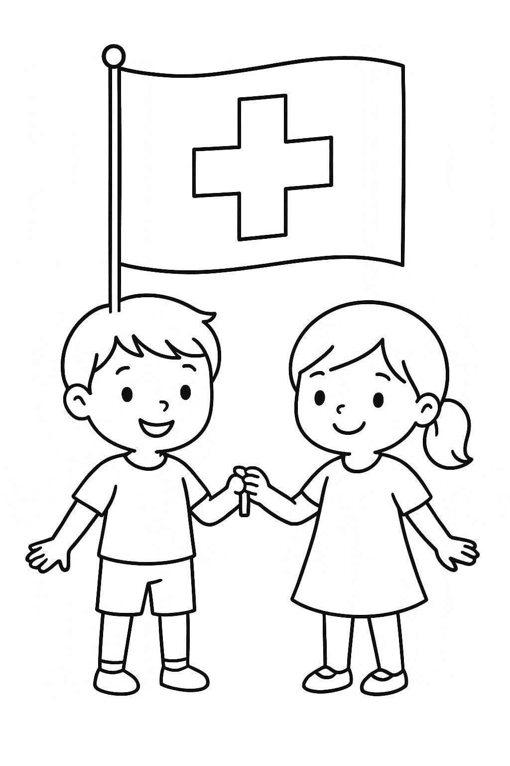 Kolorowanka Narysuj Szwajcaria prosty