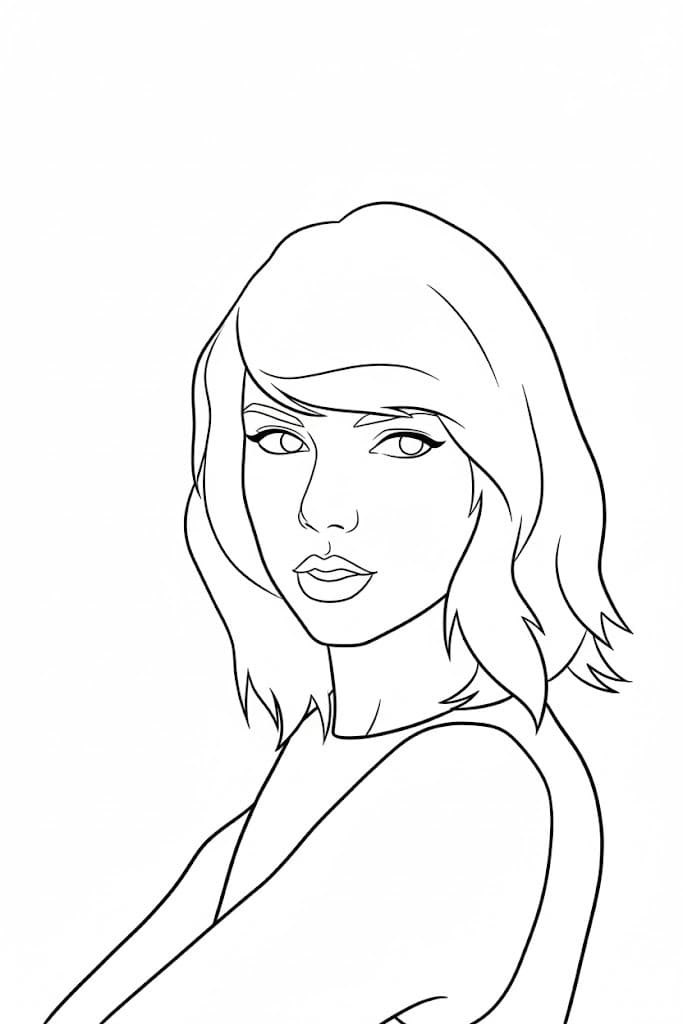 Kolorowanka Narysuj Taylor Swift bezpłatny podstawowy
