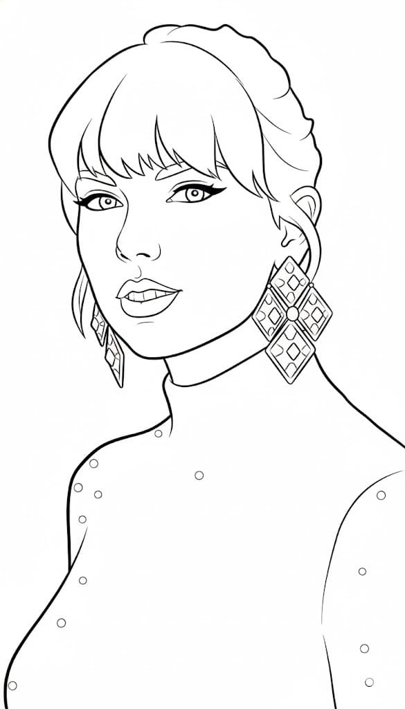 Kolorowanka Narysuj Taylor Swift bezpłatny wydruku