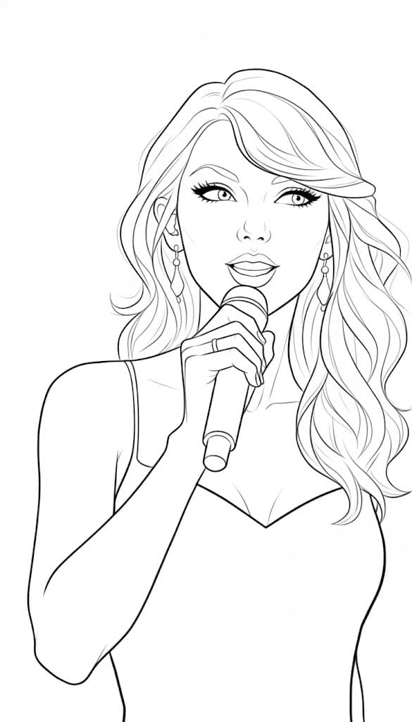 Kolorowanka Narysuj Taylor Swift bezpłatny
