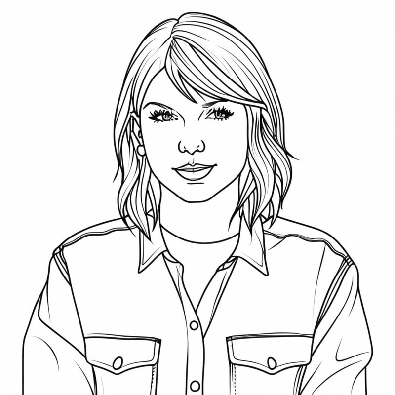 Kolorowanka Narysuj Taylor Swift podstawowy