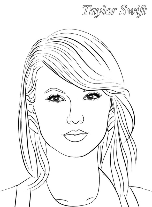 Kolorowanka Narysuj Taylor Swift wydruku