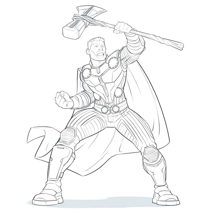 Kolorowanka Narysuj Thor bezpłatny wydruku łatwy