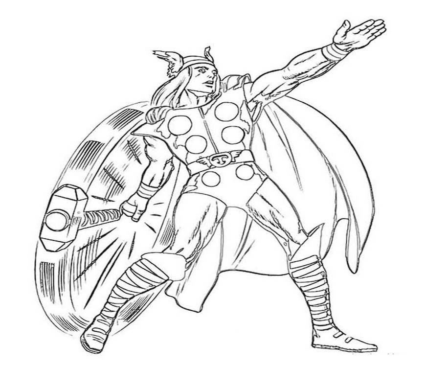Kolorowanka Narysuj Thor prosty