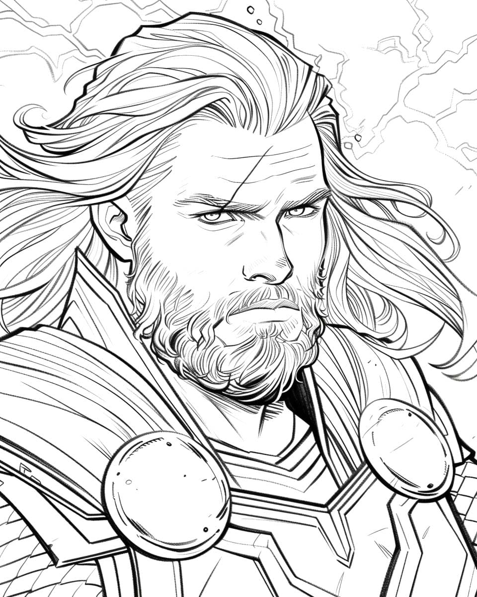 Kolorowanka Narysuj Thor wydruku
