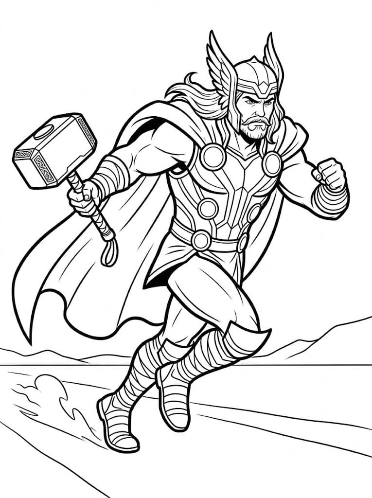 Kolorowanka Narysuj Thor
