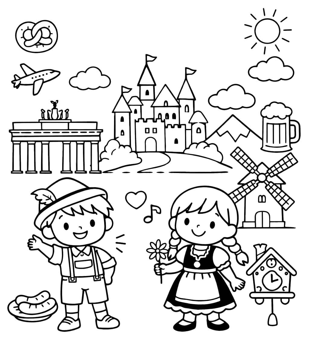 Kolorowanka Niemcy wydruku