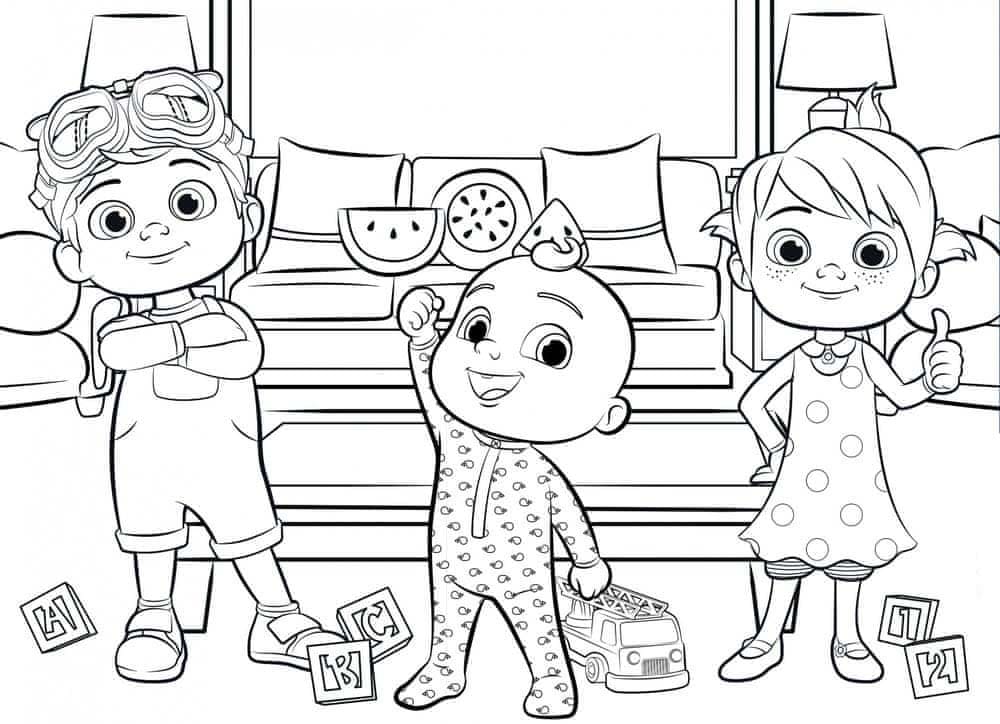 Kolorowanka Obraz Cocomelon bezpłatny