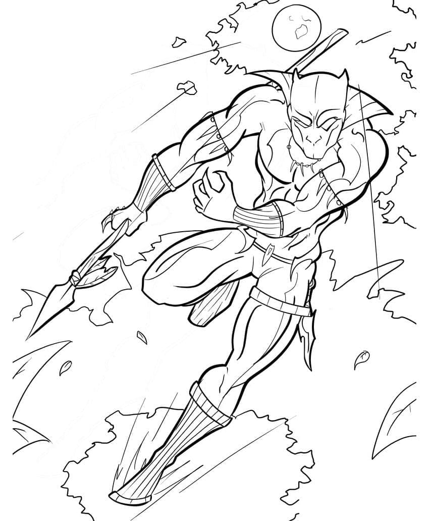 Kolorowanka Obraz Czarna Pantera wydruku