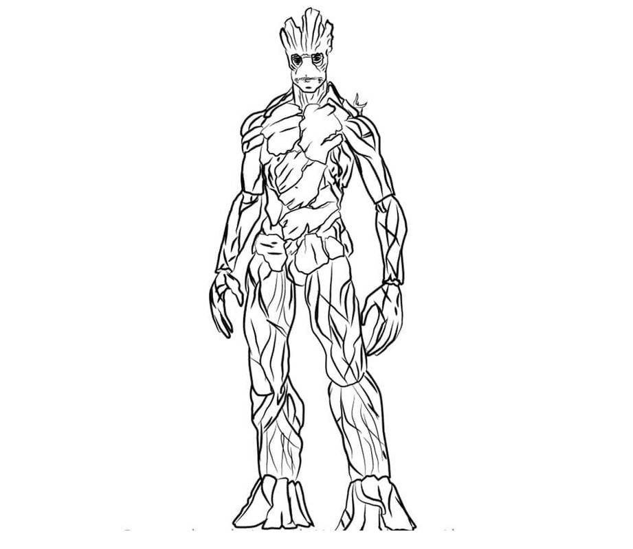 Kolorowanka Obraz Groot wydruku