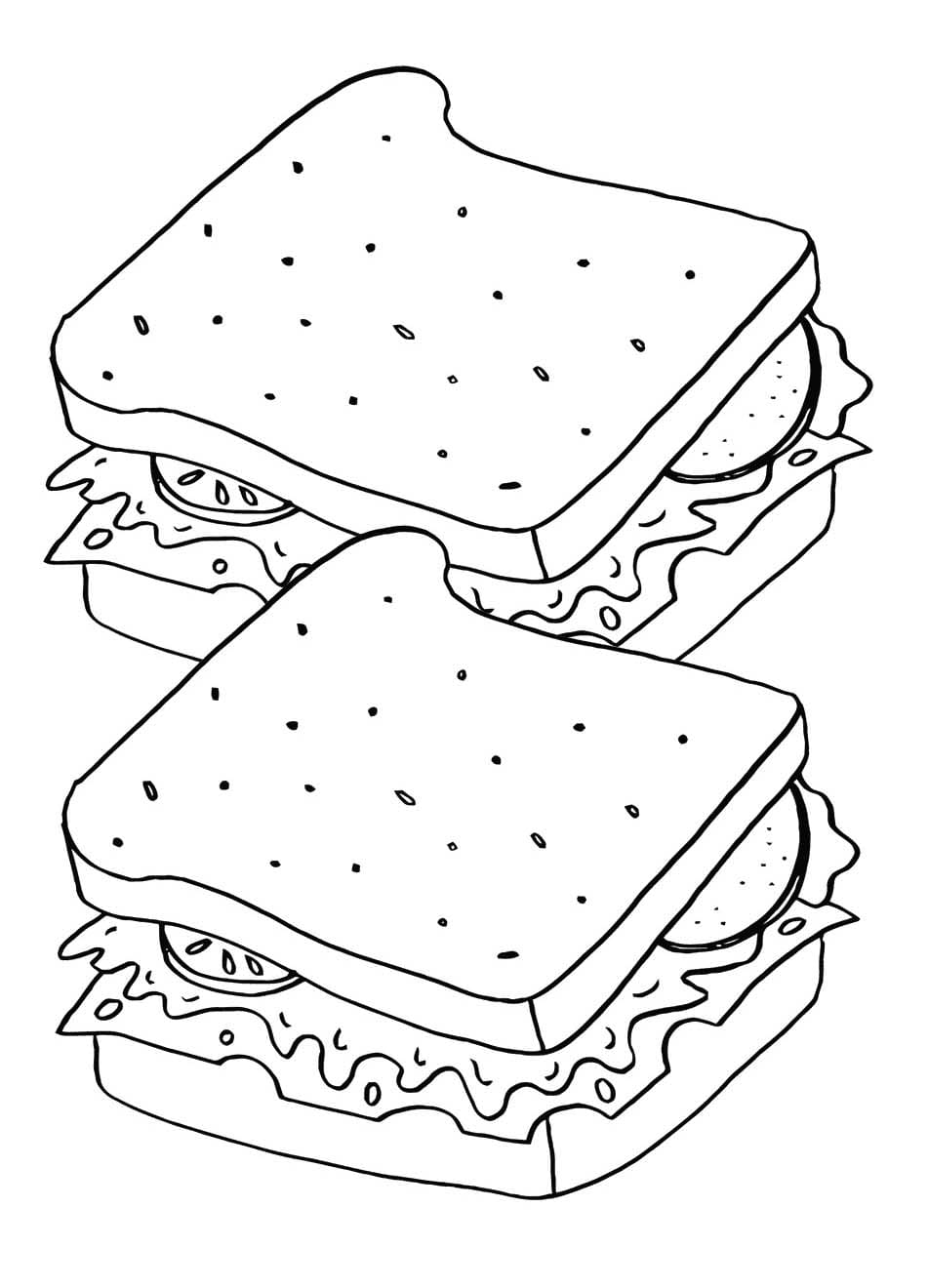 Kolorowanka Obraz Kanapka bezpłatny wydruku do druku