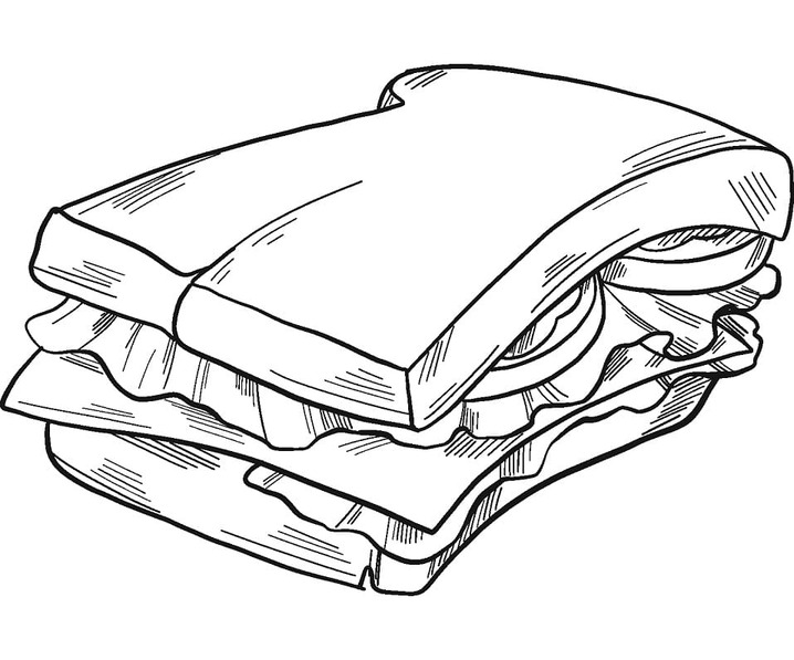 Kolorowanka Obraz Kanapka wydruku