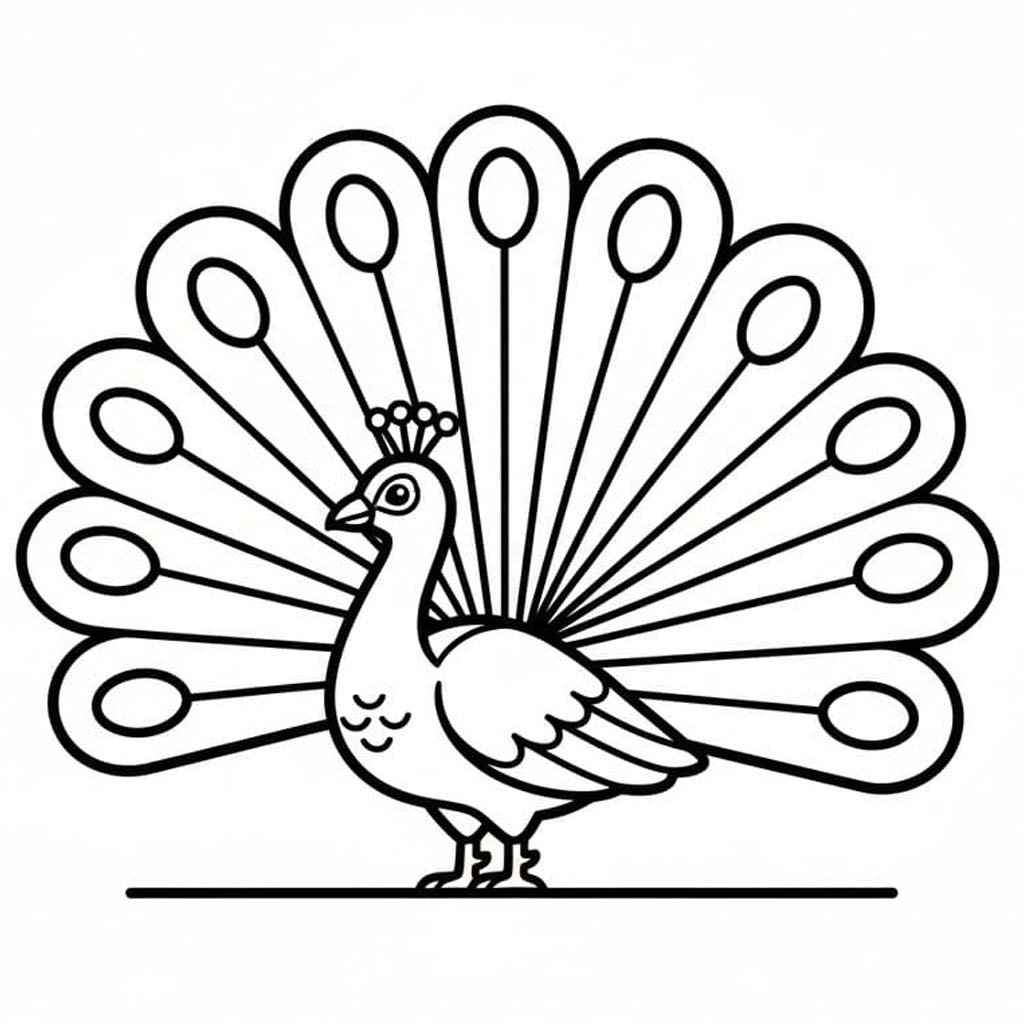 Kolorowanka Obraz Paw bezpłatny wydruku