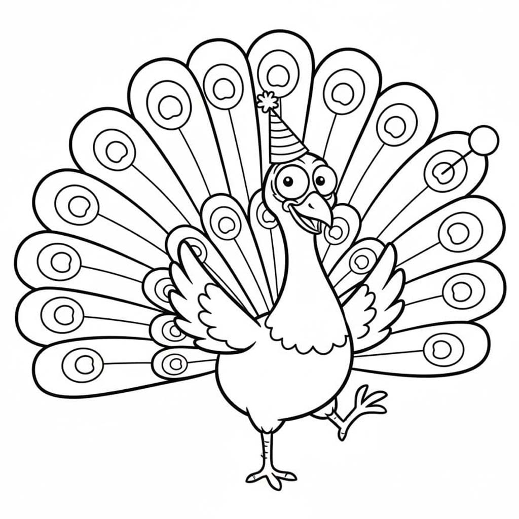 Kolorowanka Obraz Paw do druku