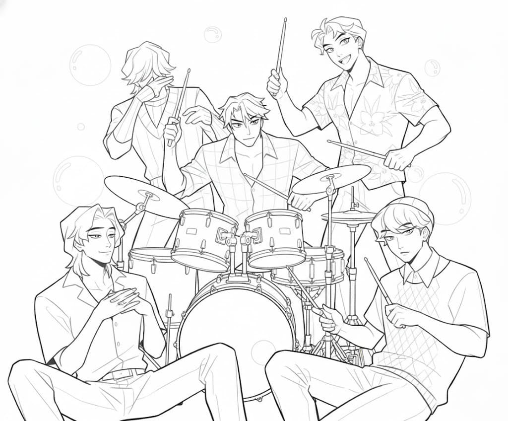 Kolorowanka Obraz Saja Boys bezpłatny wydruku