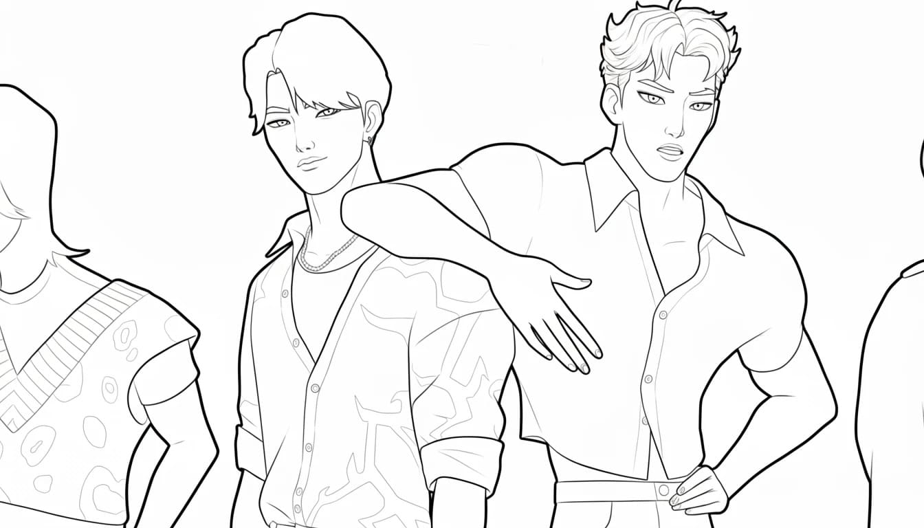 Kolorowanka Obraz Saja Boys do druku