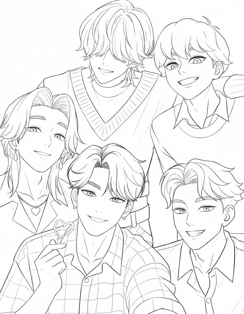 Kolorowanka Obraz Saja Boys