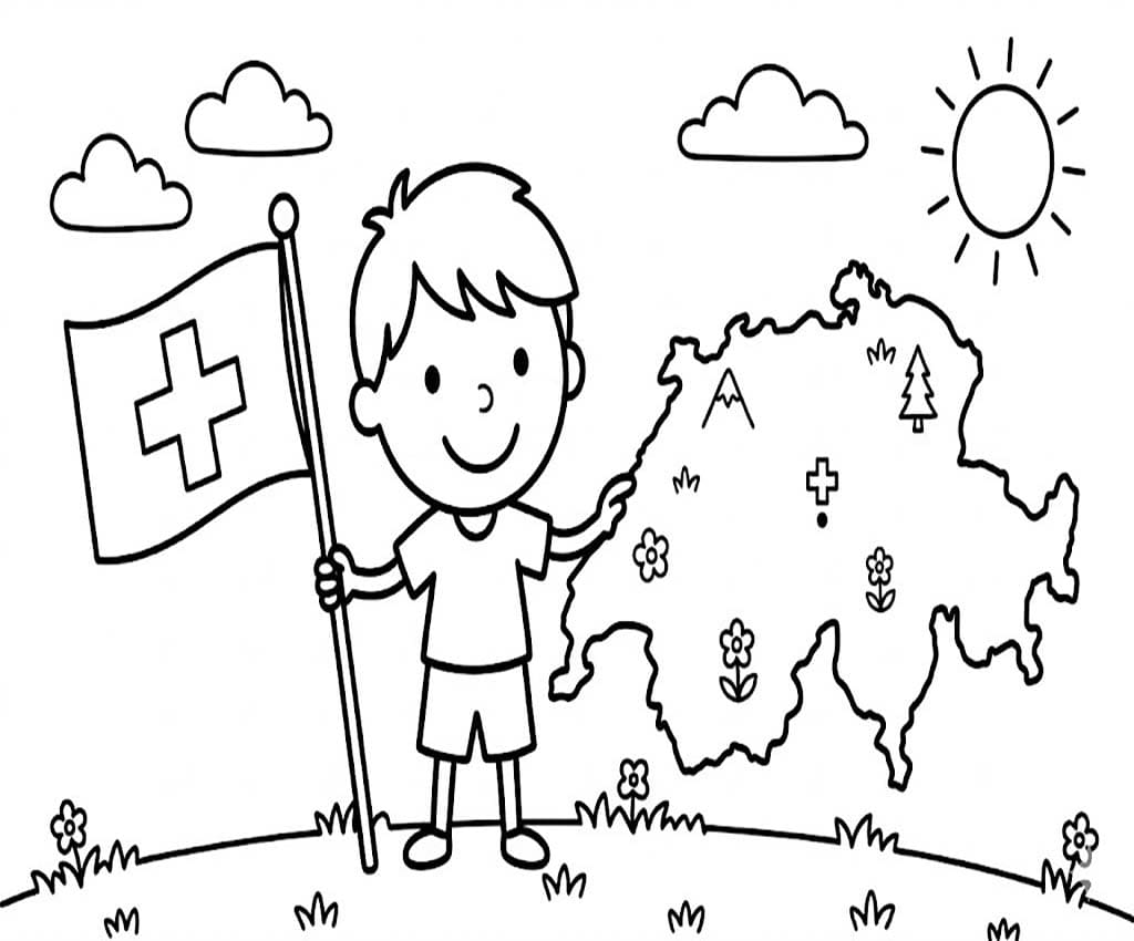 Kolorowanka Obraz Szwajcaria bezpłatny do druku