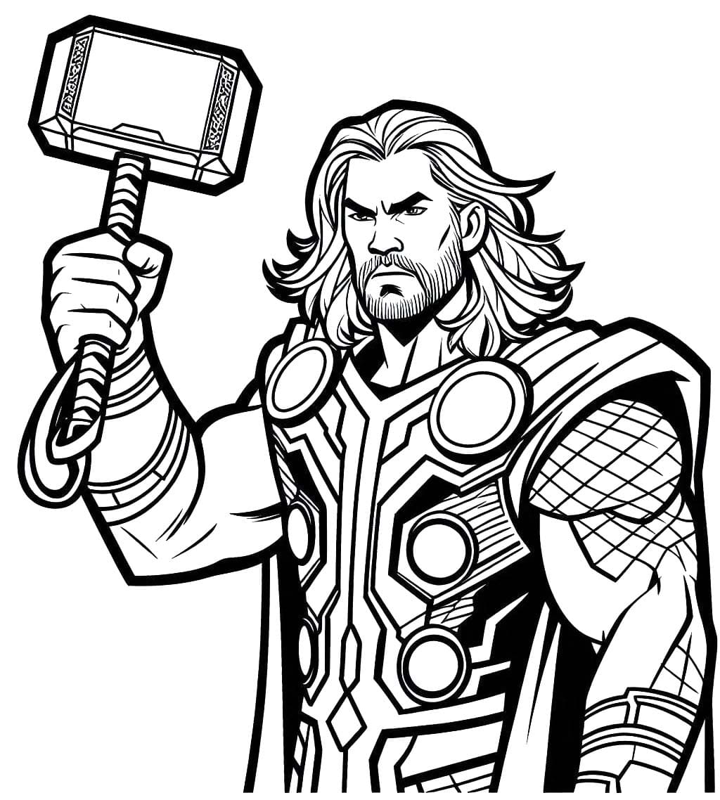 Kolorowanka Obraz Thor bezpłatny