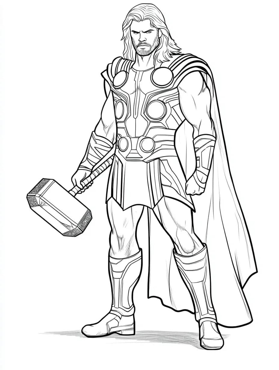 Kolorowanka Obraz Thor
