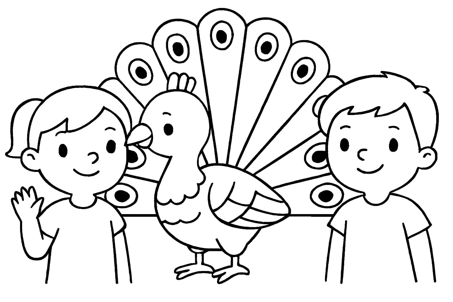 Kolorowanka Paw bezpłatny dla dzieci