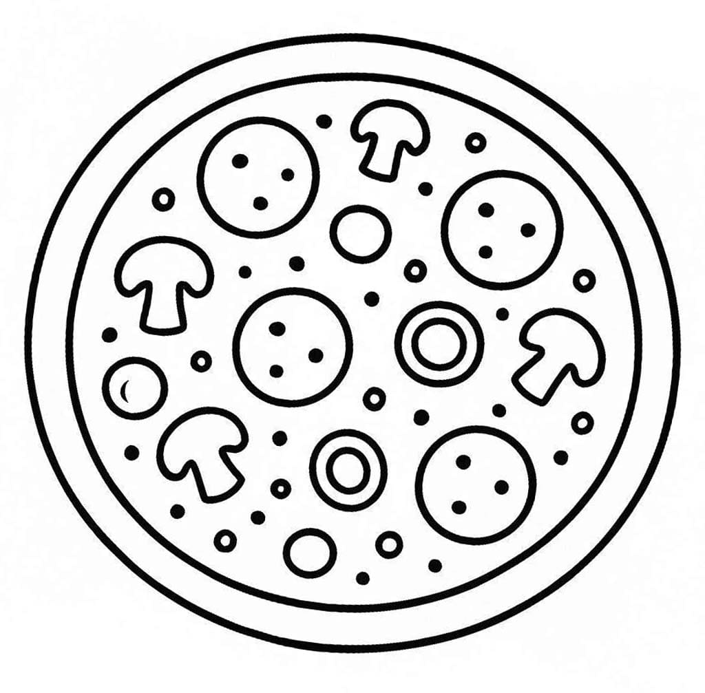 Kolorowanka Pizza bezpłatny wydruku
