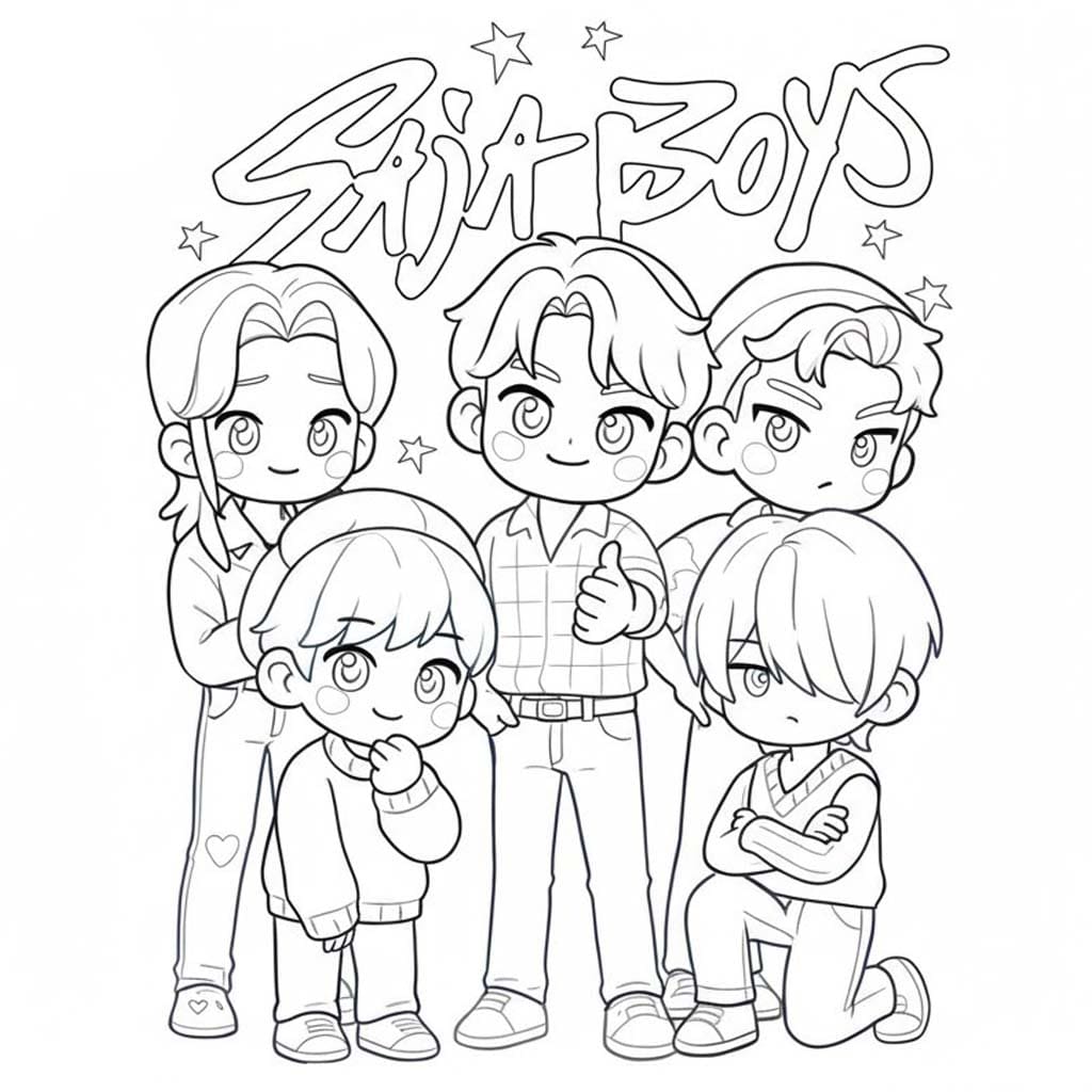 Kolorowanka Saja Boys bezpłatny dla dzieci