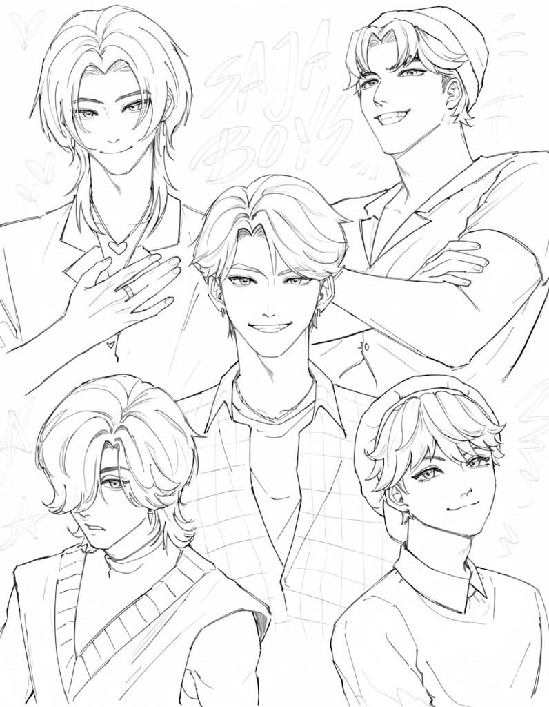 Kolorowanka Saja Boys bezpłatny prosty