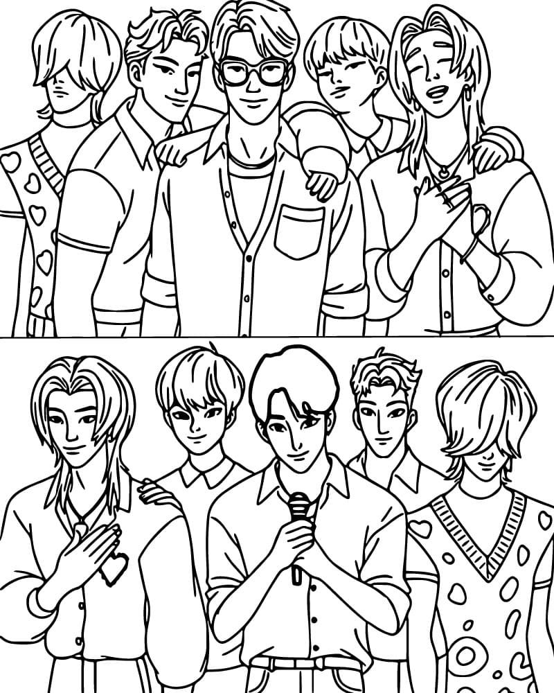 Kolorowanka Saja Boys bezpłatny wydruku podstawowy