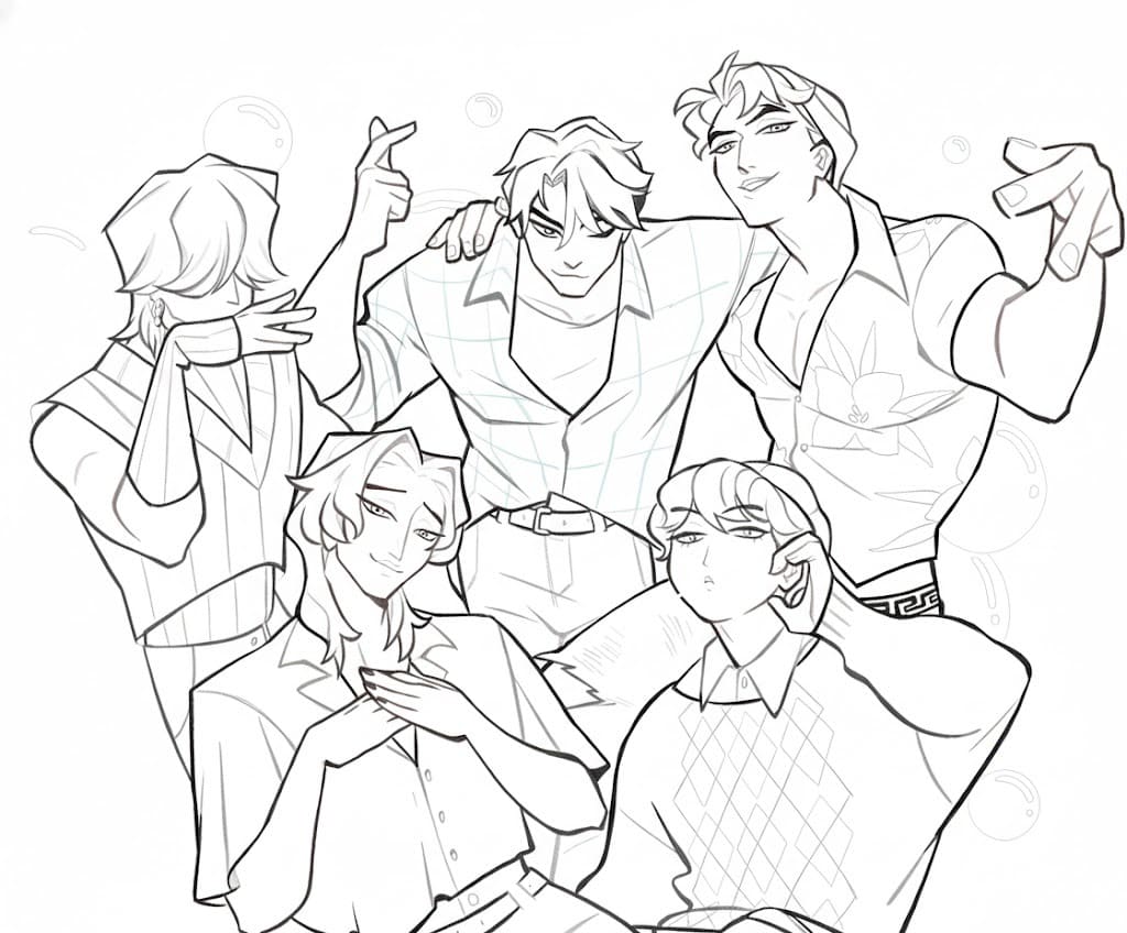 Kolorowanka Saja Boys wydruku dla dzieci