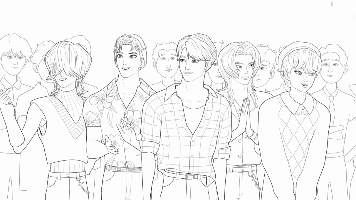 Kolorowanka Saja Boys wydruku podstawowy