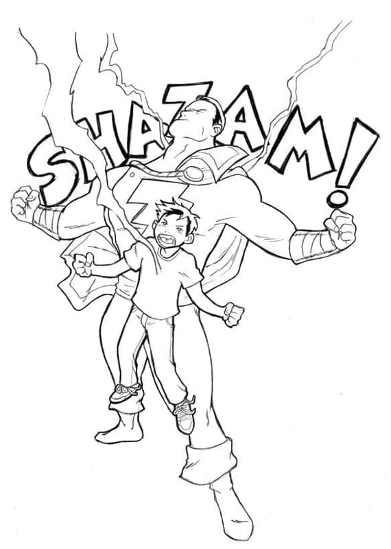 Kolorowanka Shazam wydruku łatwy