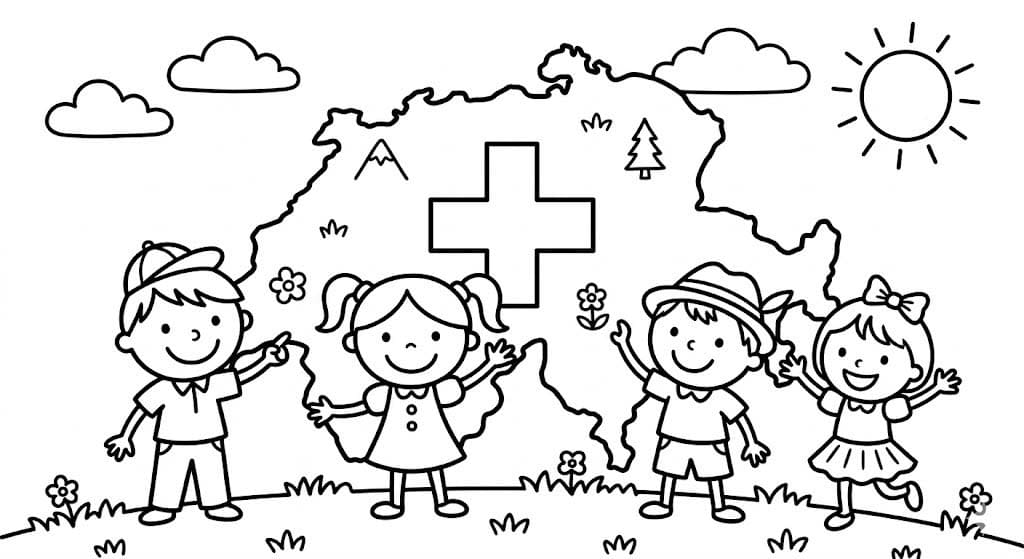 Kolorowanka Szwajcaria bezpłatny prosty