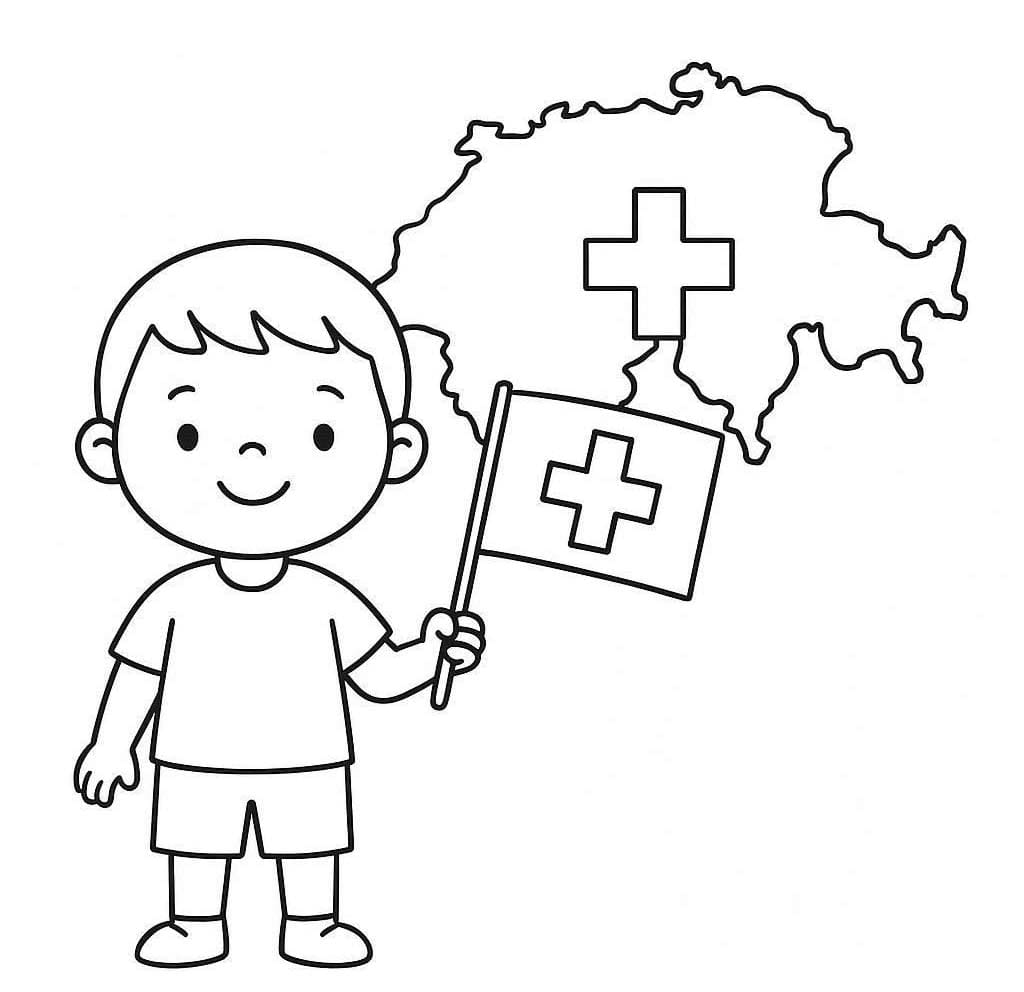 Kolorowanka Szwajcaria dla dzieci