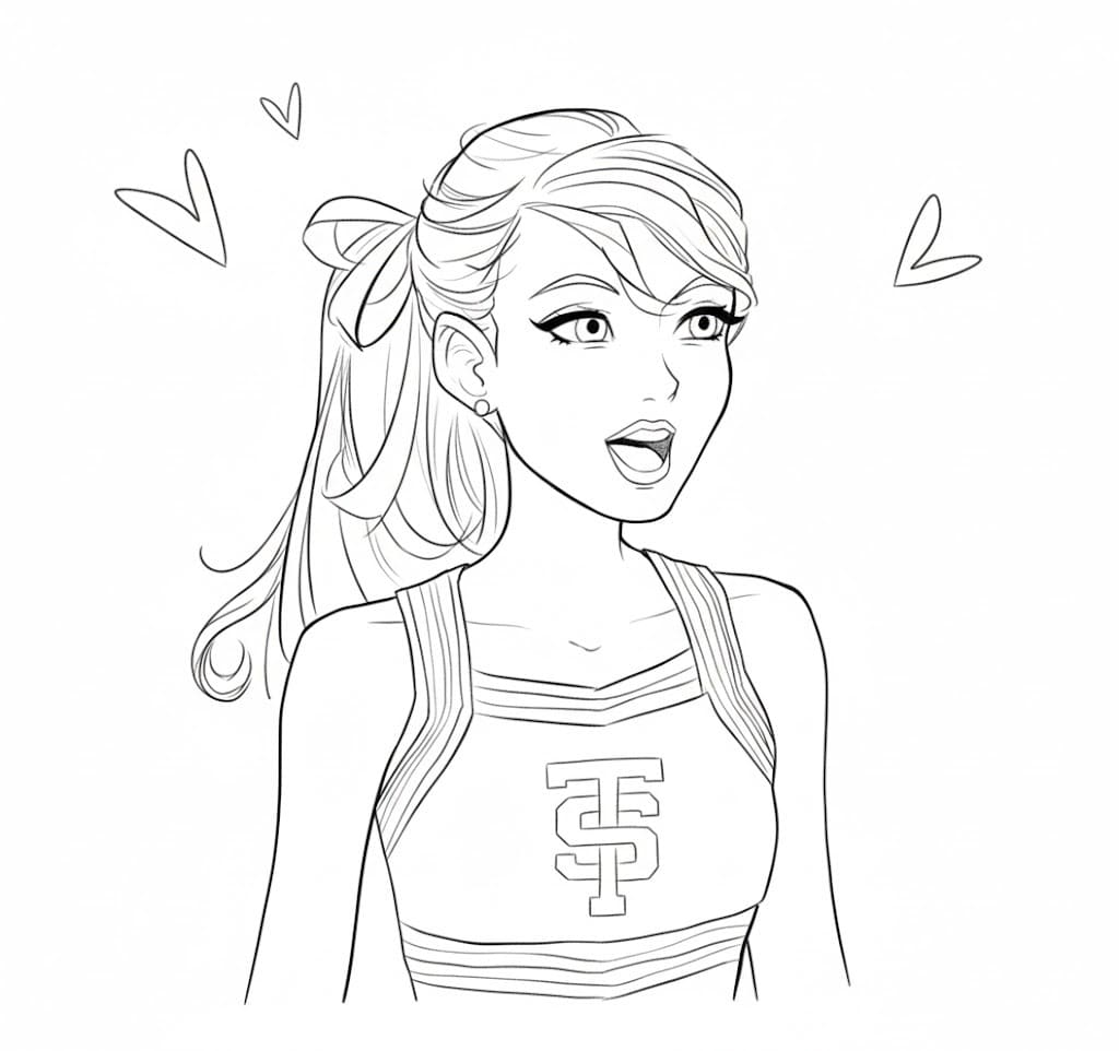 Kolorowanka Taylor Swift bezpłatny prosty