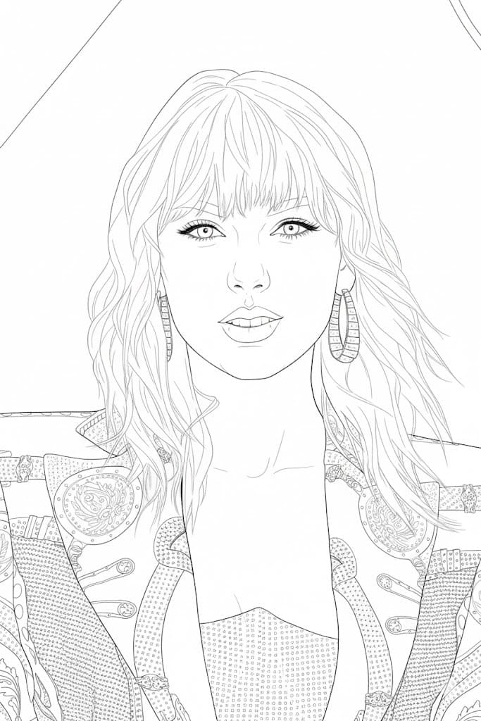Kolorowanka Taylor Swift wydruku łatwy