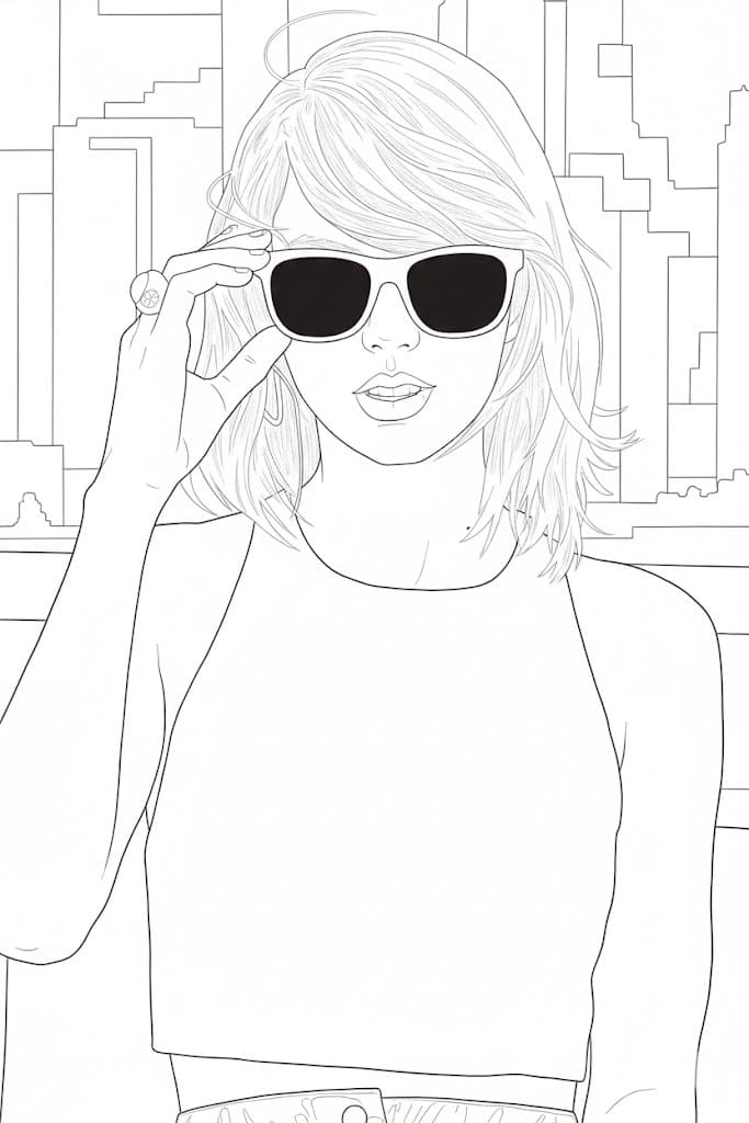 Kolorowanka Taylor Swift wydruku prosty