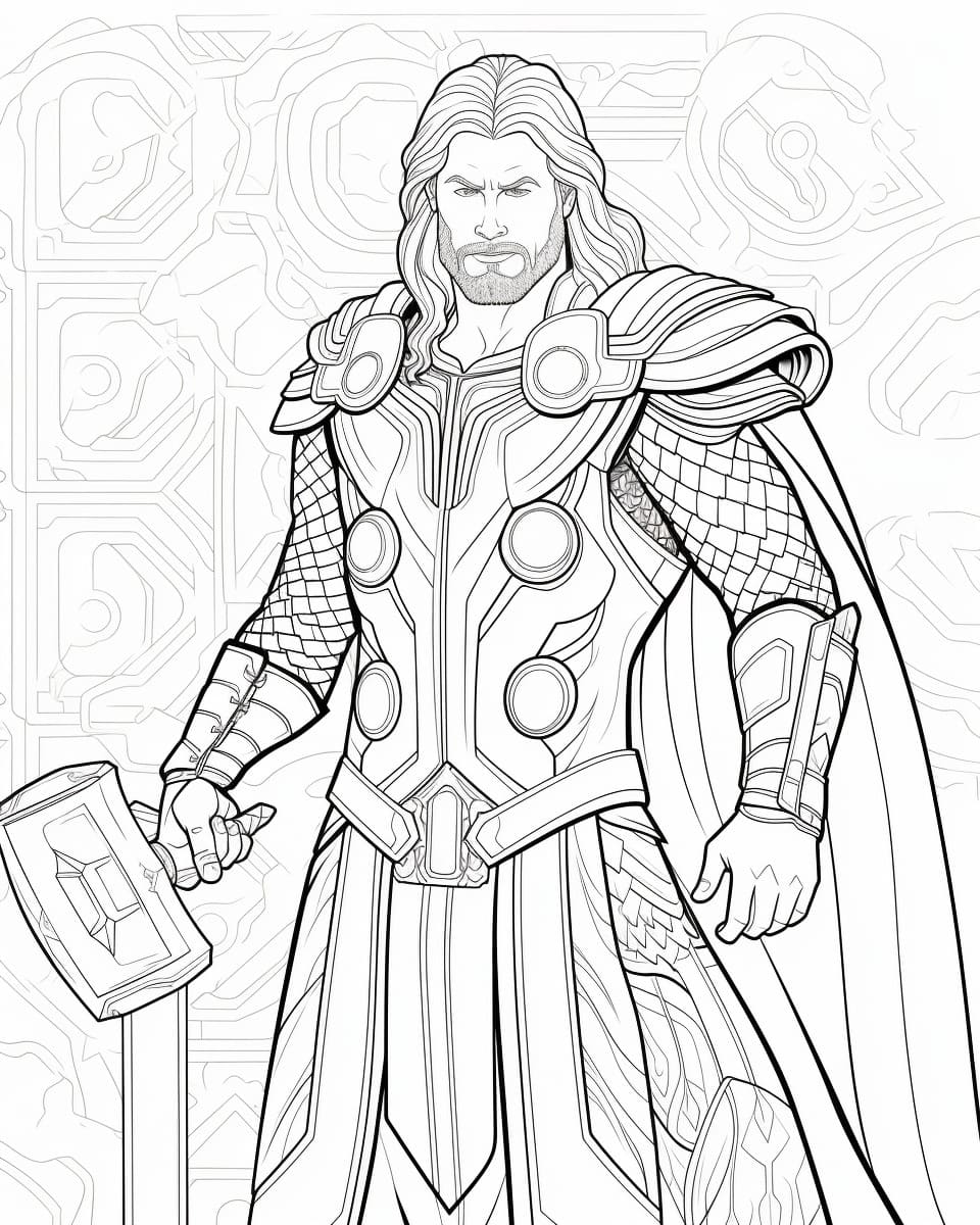 Kolorowanka Thor bezpłatny dla dzieci