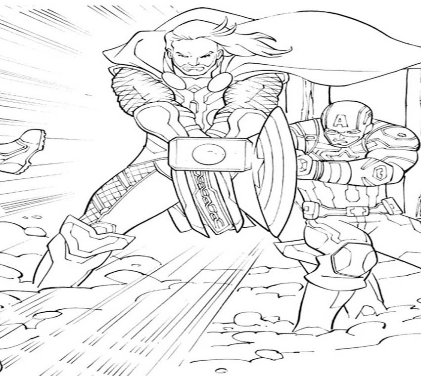 Kolorowanka Thor bezpłatny prosty