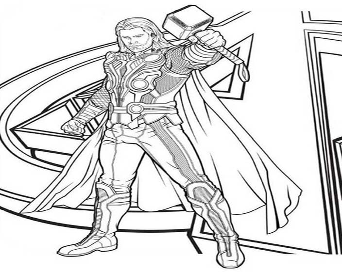 Kolorowanka Thor dla dzieci