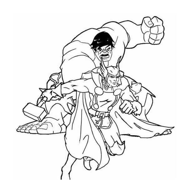 Kolorowanka Thor wydruku prosty