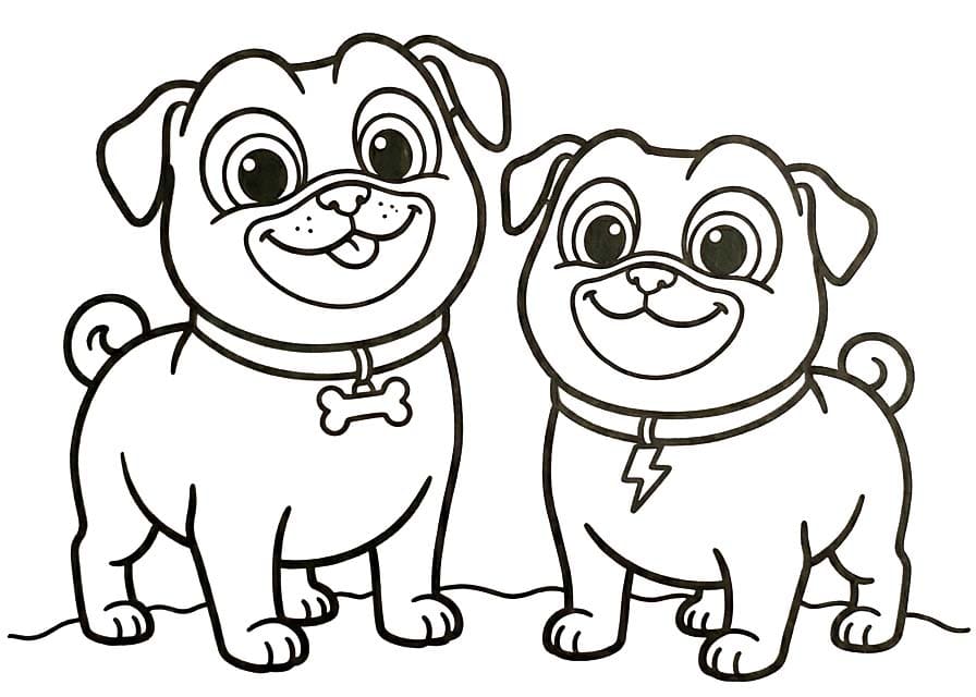 Kolorowanka Bingo i Rolly w akcji bezpłatny