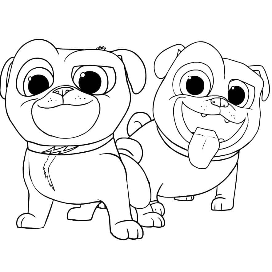 Kolorowanka Bingo i Rolly w akcji dla dzieci