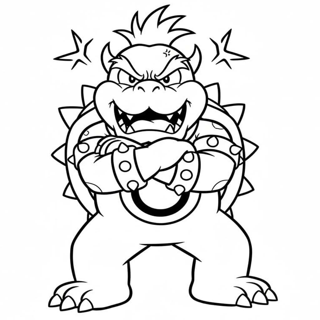 Kolorowanka Bowser wydruku łatwy