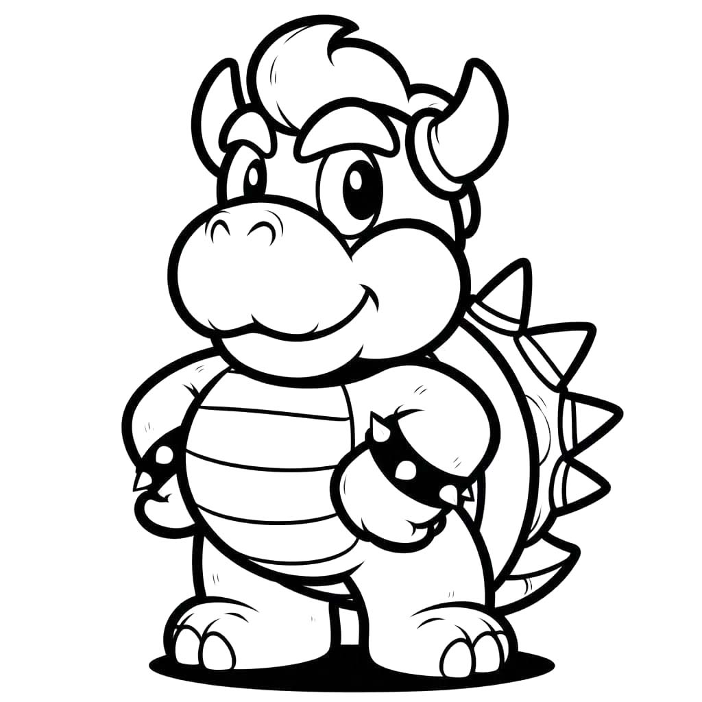 Kolorowanka Bowser wydruku prosty