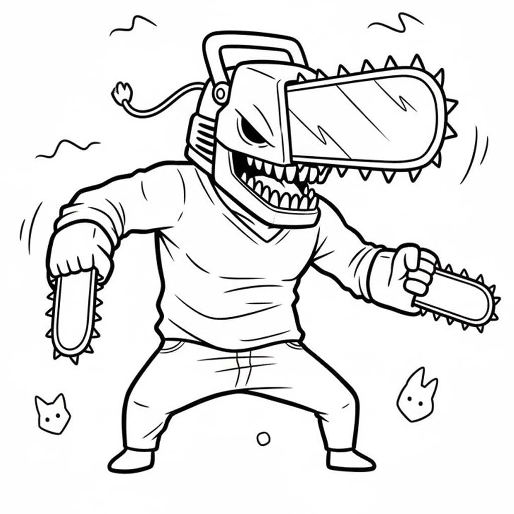 Kolorowanka Chainsaw Man bezpłatny dla dzieci