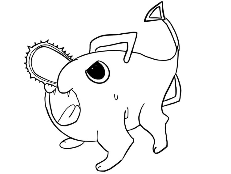 Kolorowanka Chainsaw Man bezpłatny łatwy