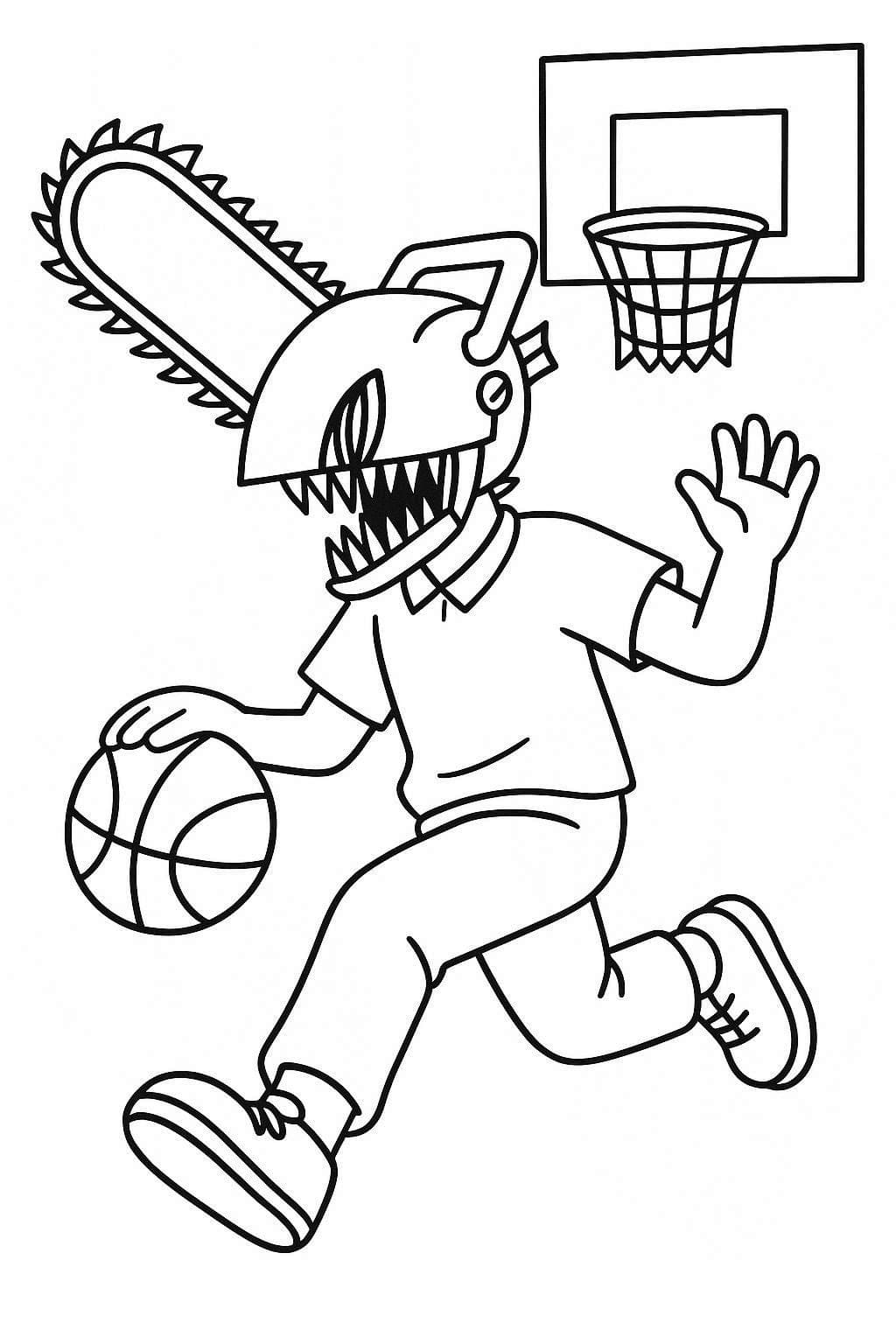 Kolorowanka Chainsaw Man bezpłatny podstawowy