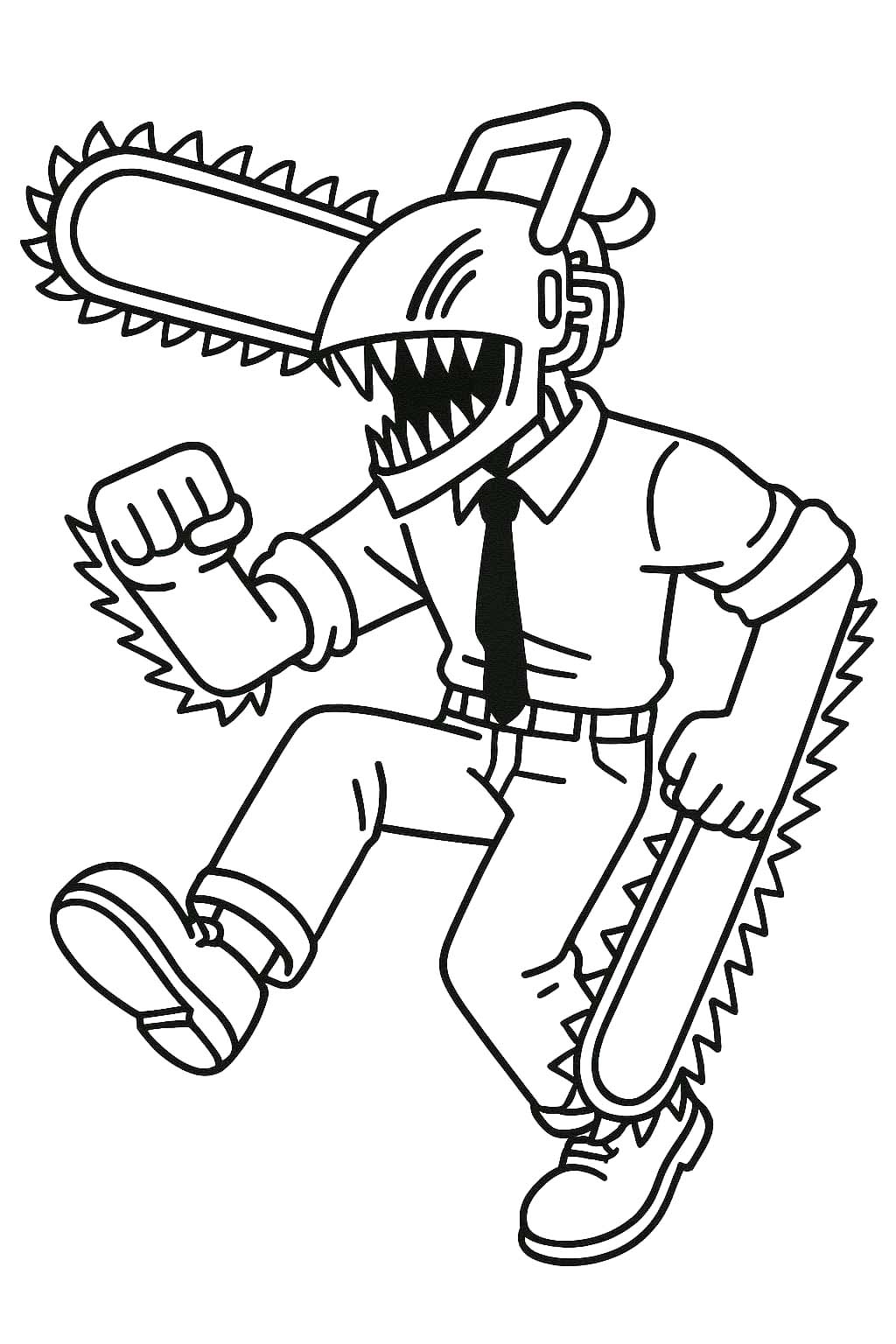 Kolorowanka Chainsaw Man bezpłatny wydruku podstawowy