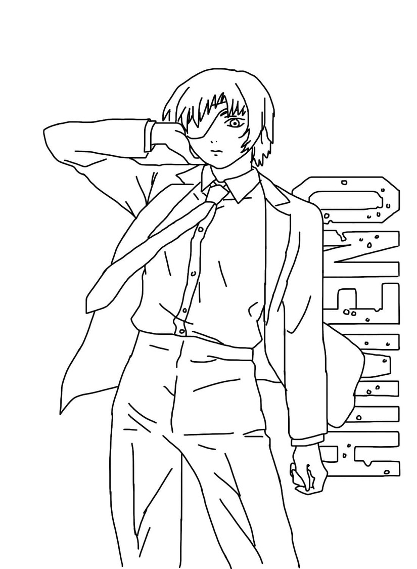 Kolorowanka Chainsaw Man bezpłatny